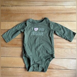 Carter's Olive Green "I ♥ My Nana" Long-Sleeve One-Piece